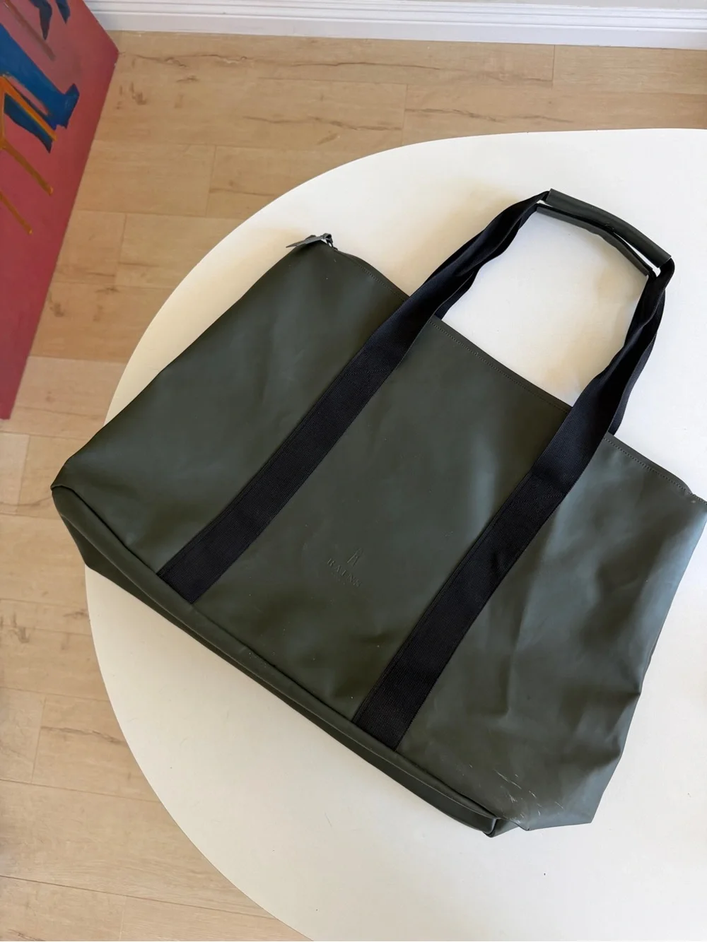 RAINS Large Weekend Waterproof Tote in Green